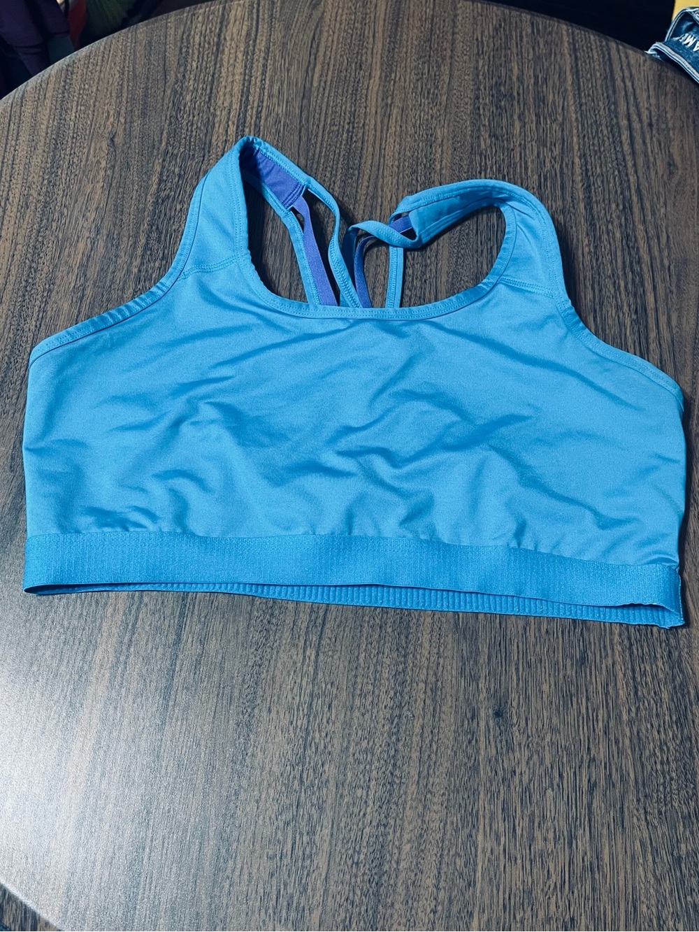 Avia Bright Blue Double-Strap Racerback Sports Bra